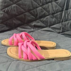 Universal Thread Bright Pink Slide Sandals